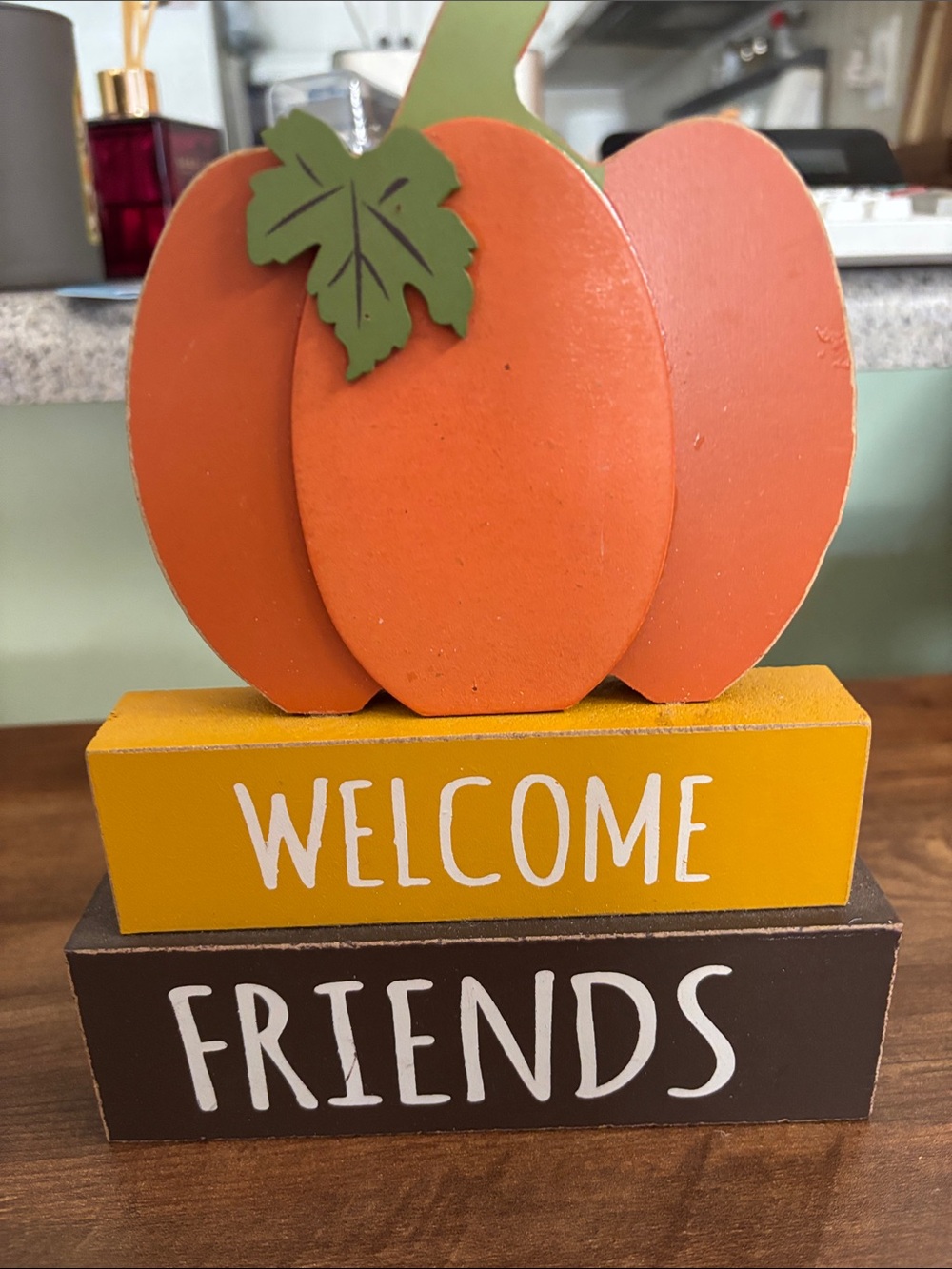 Hobby Lobby Orange Pumpkin Welcome Friends Stack Decor
